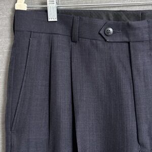 Vintage Claiborne Pants 36x29 Navy Blue Pleated Cuffed Baggy 90s y2k Classic